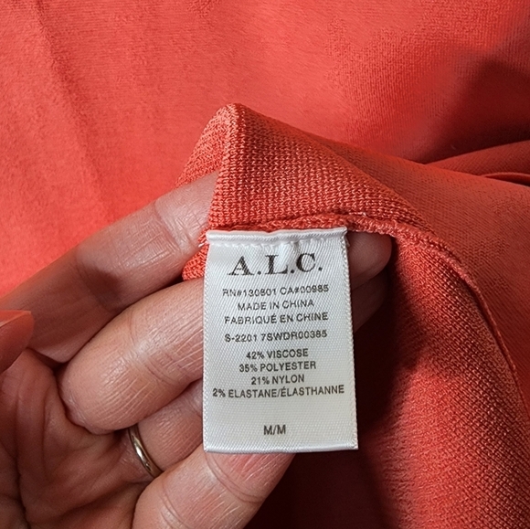 A.L.C. CoralColby Asymmetric One Shoulder Stretch Knit Bodycon Midi Dress M - Picture 6 of 6